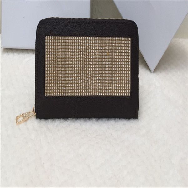 

2022 fashion women men diamond letters wallet pu leather wallet single zipper wallets lady ladies long classical purse gold silver diamond, Red;black