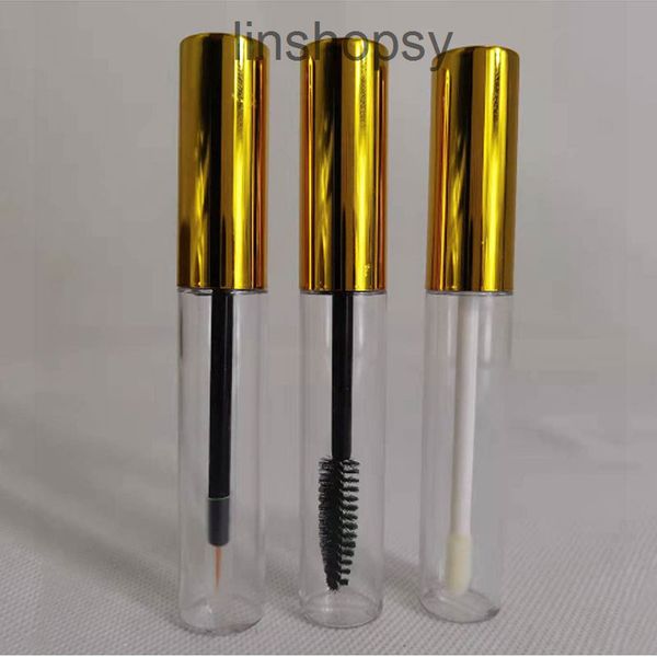 

factory outlet lipstick tube 10ml bright gold, silver glaze gloss eyeliner bottle eyelashes growth liquid empty eyelash