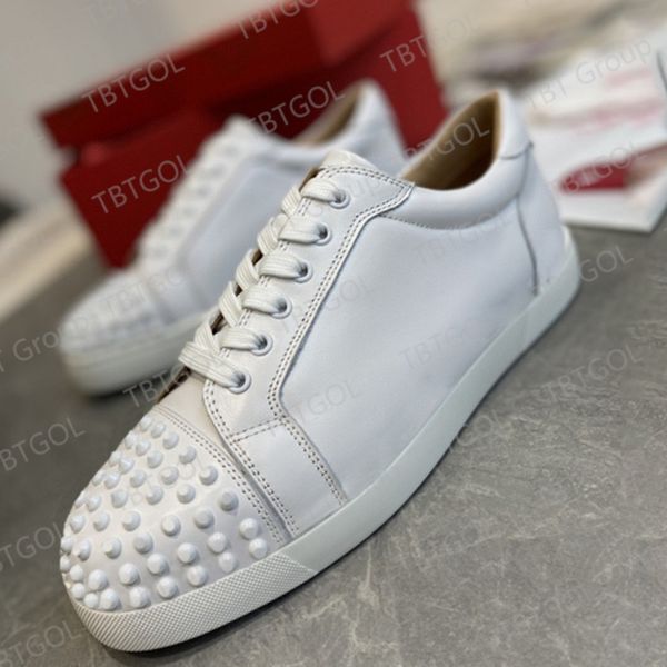 

tbtgol 2022 fashion men women shoes spikes flat sneakers glitter party wedding shoes black white leather trainers eu47 with box no57