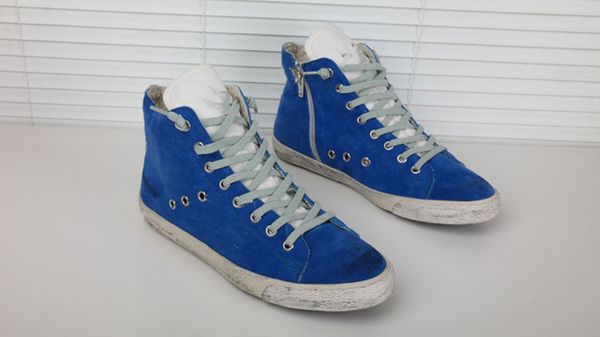 

couples casual shoes designer luxury retro francy blue korea sale italy genuine leather handmade advanced custom star dirty shoes, Black