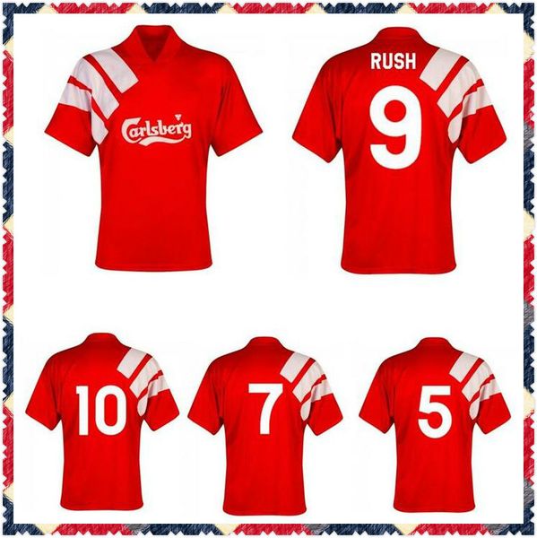 

barnes rush soccer jersey molby redknapp mark wright fowler stewart retro 92 93 nicol mcmanaman classic football shirt 1992 1993, Black;yellow