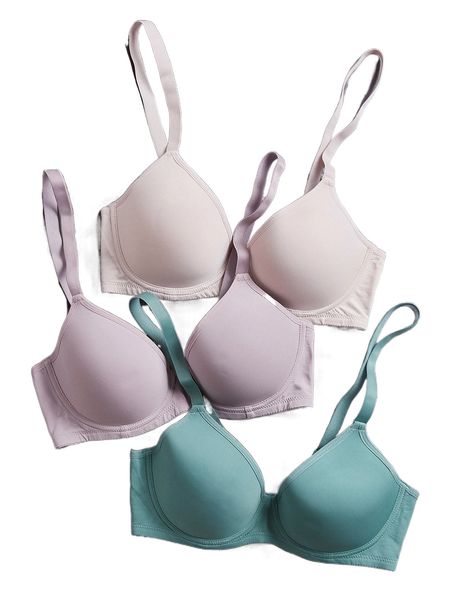 

3pack microfiber super push up soft cup bra set b6i1#, Black;red