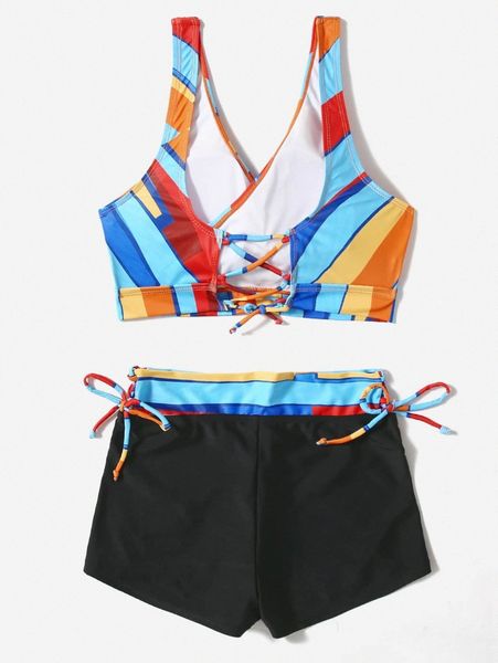 

color block bikini swimsuit q3il#, White;black