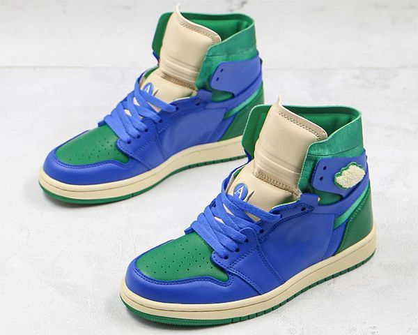 

brand shoes jumpman 1 classical basketball 1s high sp blue-green califha designer fashion sport running shoe, White;red