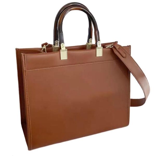 

leather designer tote bags women shoulder bags letter embossing handbag