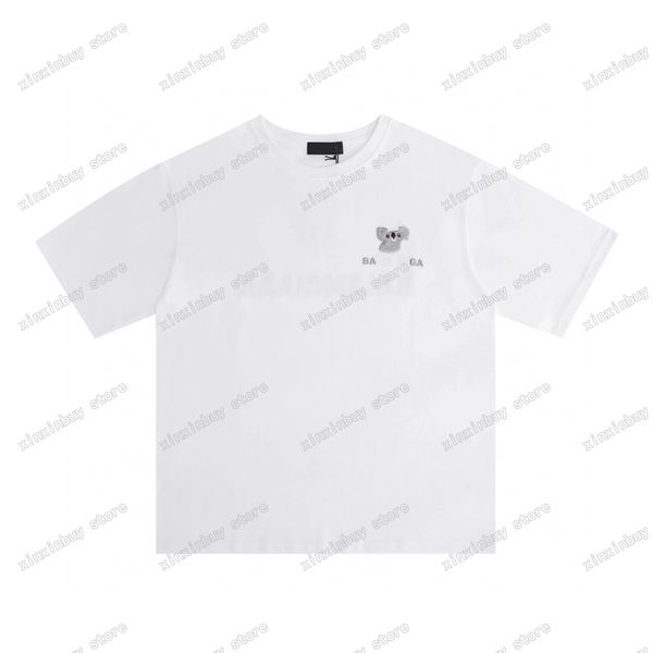 

22ss men women designers t shirts tee paris koala embroidery letter cotton short sleeve crew neck streetwear xinxinbuy black white xs, White;black