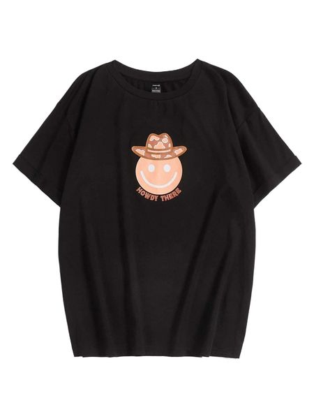 

x oasis print collection cartoon graphic tee v7po#, White