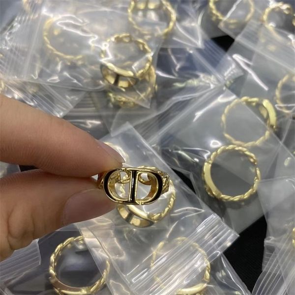 

letter naked open ring women's simple and versatile hollow pair ring, Silver