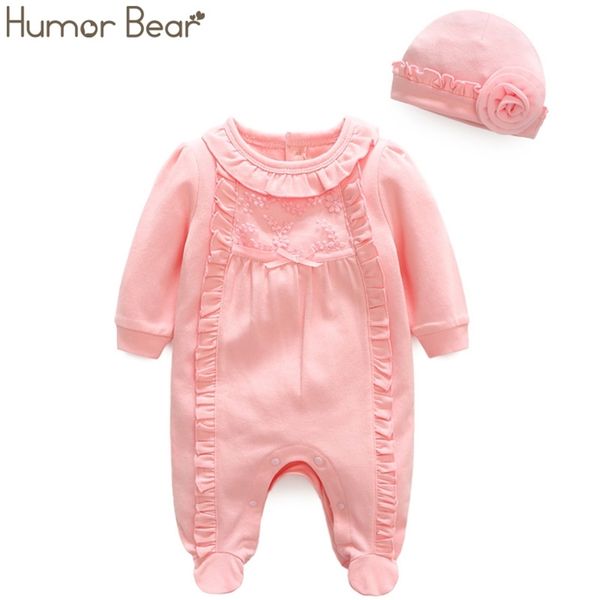 

humor bear princess baby girl clothes girls clothing suit lace rompershats baby clothing sets infant jumpsuit gifts kids suit lj201223, White