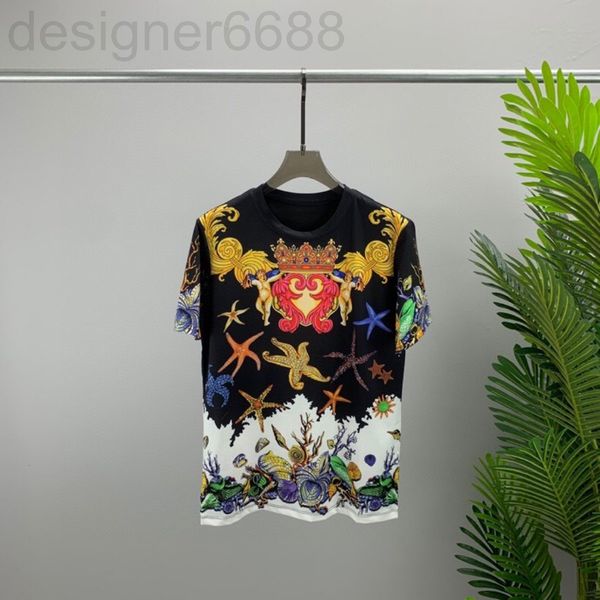 

men's t-shirts designer 22 spring and summer vers fanjiachao brand short sleeve t-shirt men's cover with 3d digital printing merce, White;black