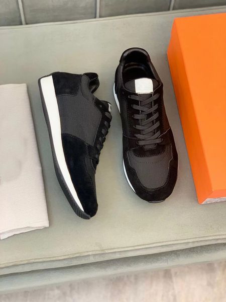 

famous brands escape runner sneaker shoes men's mesh design trendy knit light rubber sole skateboard technical trainers outdoor sports, Black