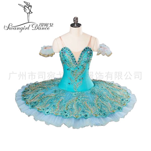 

blue green competiton ballet stage custume yagp women pancake tutu ballerina tutu costume dress bt9106, Black;red
