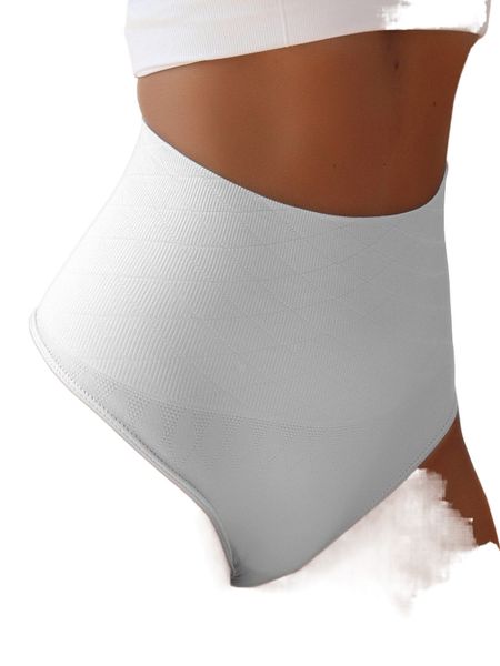

plain ribbed knit waist shapewear thong f6bz#, Black;red