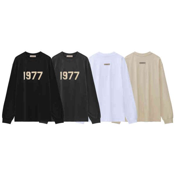 

men's hoodies sweatshirts early autumn fog 8th season flocking 77 round neck sweater for men and women, Black