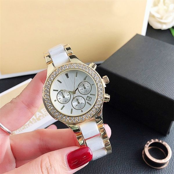 

new fashion white women watch quartz wrist watches ladies watch auto date female clock for women montre femme 201119, Slivery;brown