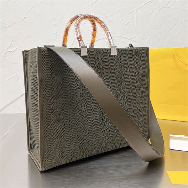 

designer large shopping tote shopper bag handle crossbody shoulder fashion women beach laphandbag letter roma print leather luxury purse