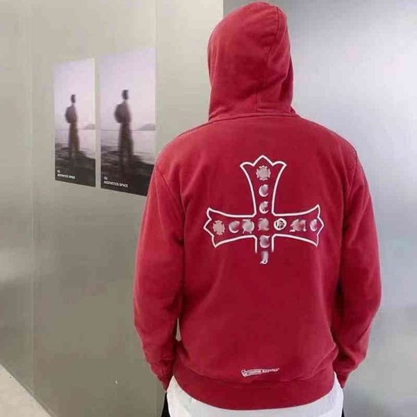 

brand fashion classic mens hoodies designer ch sweatshirts horseshoe cross print jacket women casual quality luxury pullover hooded loose h, Black