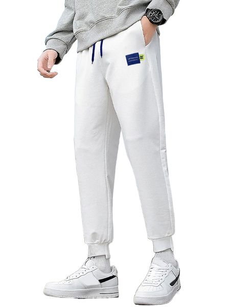 

men letter patched drawstring sweatpants q2xv#, Black