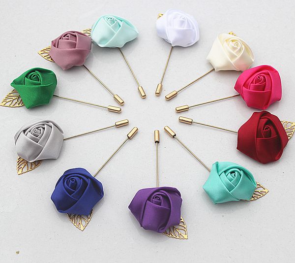 

groom ties bride and brooch gold leaf multi-color can choose spot groom wear brooch, Red;black