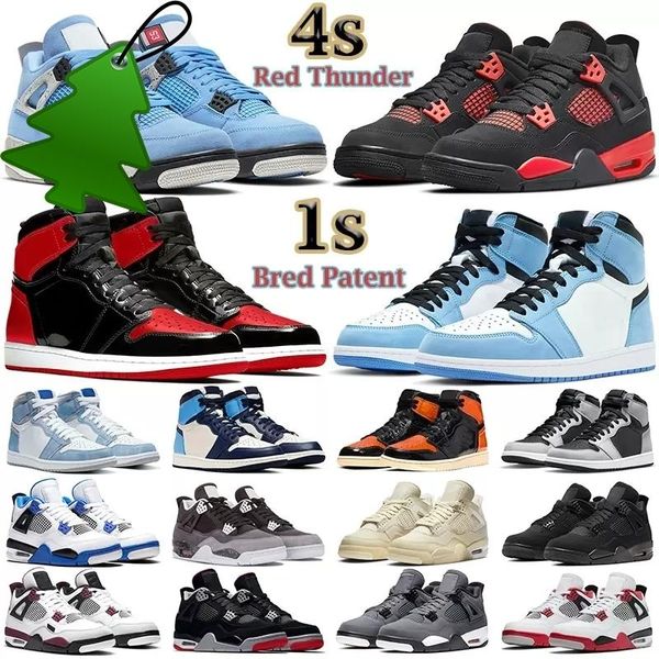 

2022 new oreo university blue 4 4s fire red mens basketball shoes 1 1s sail black cat guava ice noir hyper royal lucky green obsidian unc c