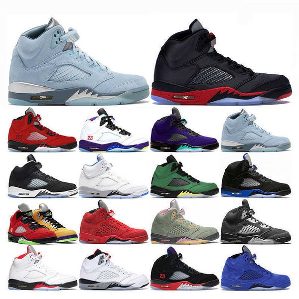 

5s men basketball shoes 5 anthracite bluebird raging race oreo fired red hyper royal alternate mens sports sneakers trainers size 7-13, Black