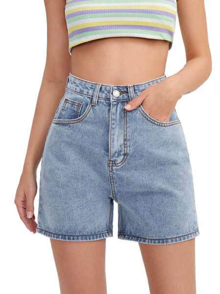 

straight leg solid denim shorts x15q#, White;black