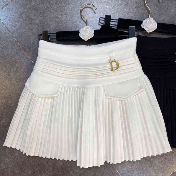 

premium spring summer arrivals high waist short mini pleated skirt streetwear women ga309, Black