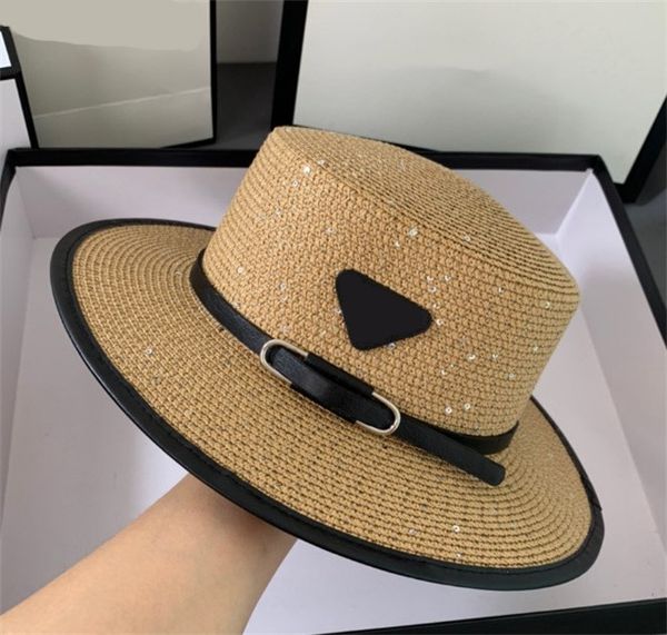 

designer straw hat wide brim casquette men women fashion beach cap bucket hats summer hat whole 2022, Blue;gray