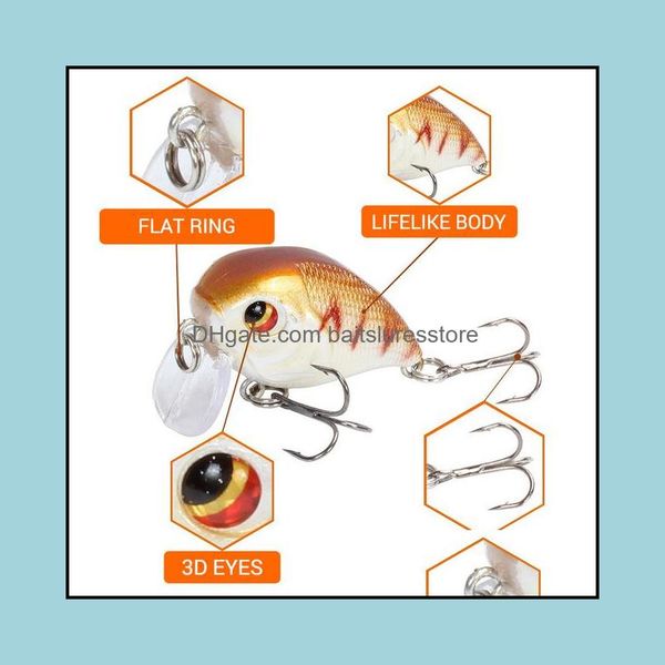 

baits lures fishing sports outdoors crank lure 4.5cm 7.4g isca artificial hard bait bass crankbait ater crazy wobblers pesca tackle 3d