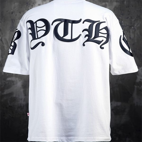 

summer t shirt man sanskrit hip hop fitness men t shirt short sleeve cotton breathable leisure running athletic shirt 220624, White;black