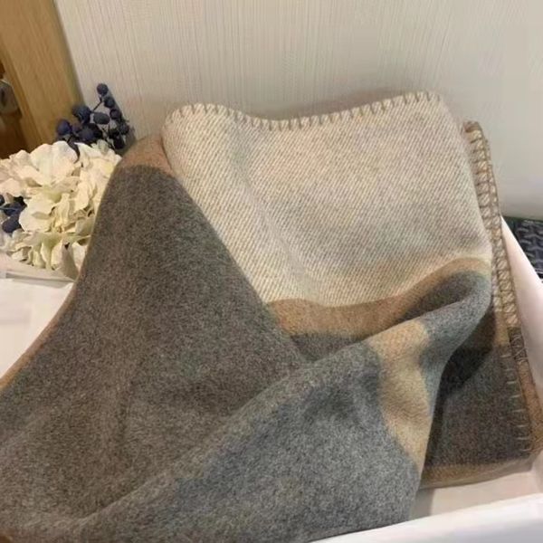 

quailty wool new color gray blanket and cushion thick home sofa blankets big size