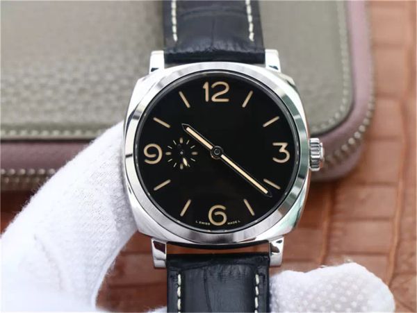 Relógios de moda populares na Europa e nos Estados Unidos montre de luxe 11 Relógios masculinos 45X12mm Relógio de corrente automático AISI 316L caixa de aço pulseira de couro à prova d'água246S