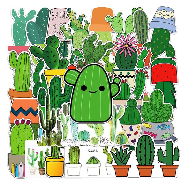 

new waterproof 10/30/50pcs cartoon cute plant cactus graffiti stickers diy lapluggage phone water bottle decal sticker kid toy car sticker