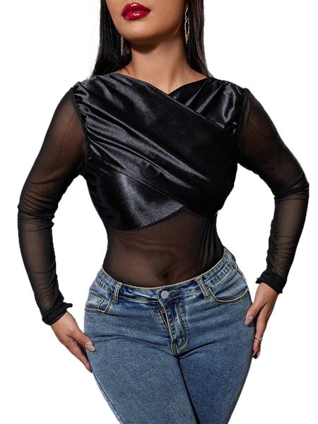 

sxy cross wrap front mesh f4mq#, White