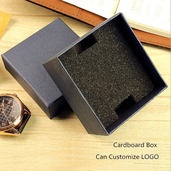 Caixas de assistência caixas caixa de armazenamento de papelão preto/marrom relógio com presente de esponja para homens e mulheres Jewellry Boxeswatch