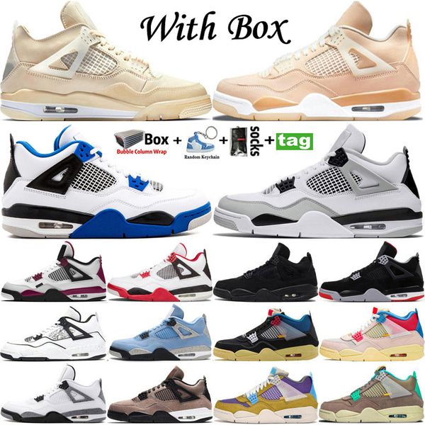 

2023 high og jumpman 4 4s mens basketball shoes sail shimmer military black university blue guava noir diy men sport trainers
