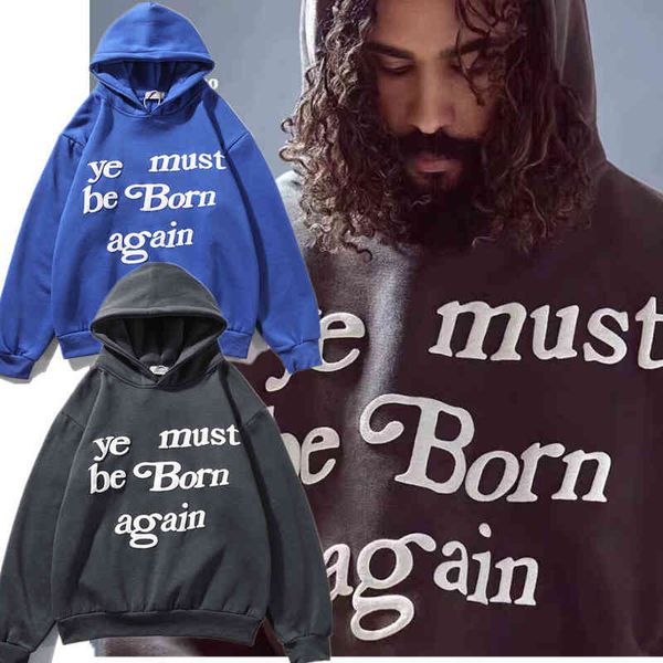 

wo same street alphabet foam printed sweater hoodie coat 2022 trendy fashion design and women's sweaters, Black