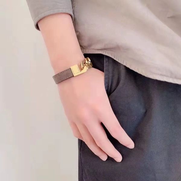 

fashion classic bangle love leather cord bracelet luxury designer jewelry with charm bracelets gift, Black
