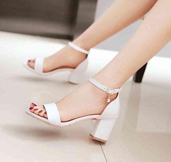 

dress shoes women sandals ankle strappy summer open toe chunky high heels party black plus big size 33-43 ltzk yzed