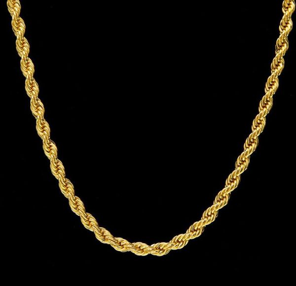 

18k necklace plated gold chains mens/women's, 5mm (five) width, 24 inch, Silver