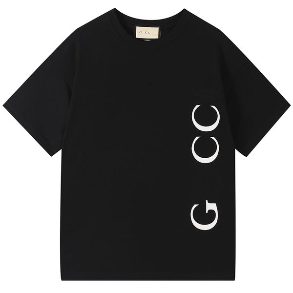 

new luxury t shirts desgin printed mens and womens trendy fashion brands letter pure cotton t --shirt black gray white casual round neck hal, White;black