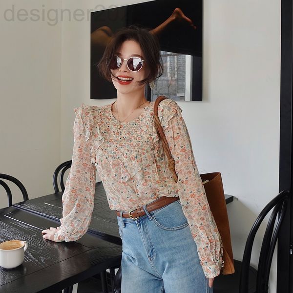 

women's blouses & shirts designer pumpkin valley[afternoon garden]rayon natural fiber heavy industry french floral shirt c0458 mxmc, White