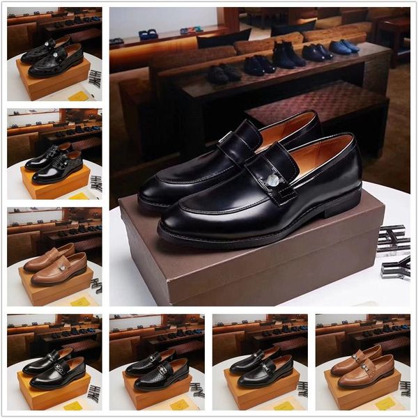 

aa classic mens designer luxury dress shoes monk strap buckle italian style handmade genuine leather formal business office suit shoes for m, Black