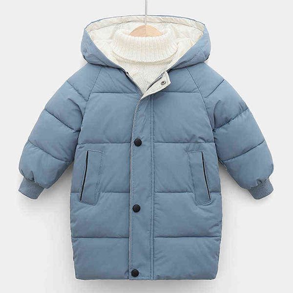 

winter children boys jackets fashion thick long jackets for children girls coat snowsuit 3-10y teen boys girls outerwear parka j220718, Blue;gray