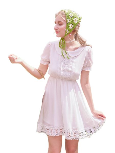 

kawaii guipure lace peter pan collar dress b4yv#, Black;gray