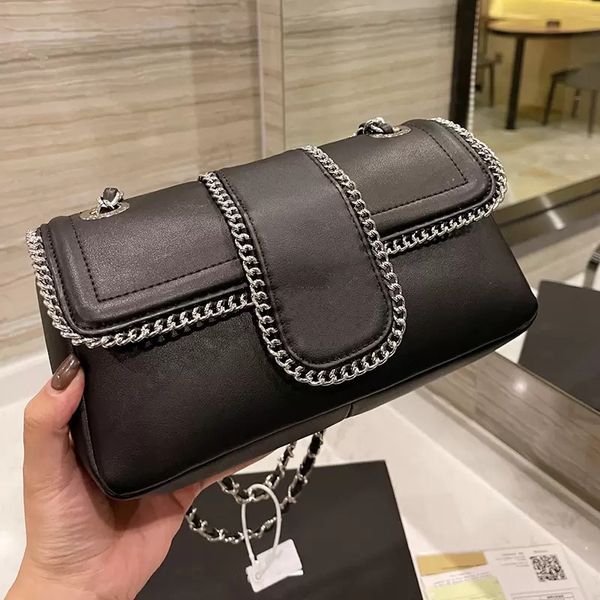 

5a luxury designer bags fashion totes womans polished leather metal chain bag single room slant handbag general for leisure and workplace su