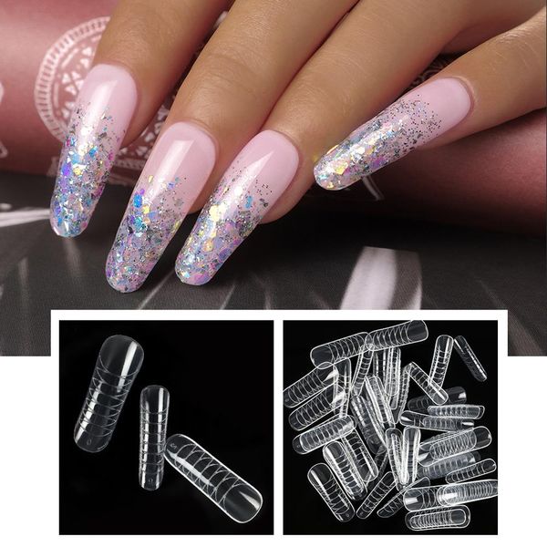 COSCELIA Quick Building Mold Tips French Dual Forms Extension False Nail Gel Polish Nail Tips Crystal Acrylic Gel Nail Tools