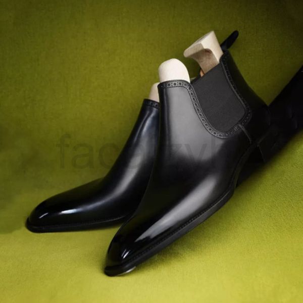 

boots designer chelsea boots black pu low heel classic business official