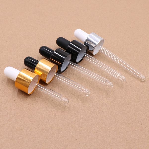 

100pcs 18mm 18/415 aluminum screw cap white black bulb glass pipette dropper accessories for 5ml-100ml bottlesgood 2710 t2