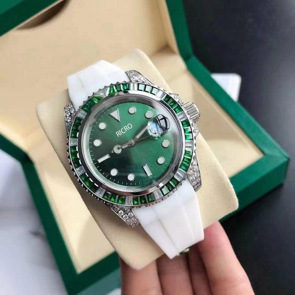 

men and women neutral diamond waterproof watches 40mm leisure sports designer series fully automatic mechanical watches, Slivery;brown